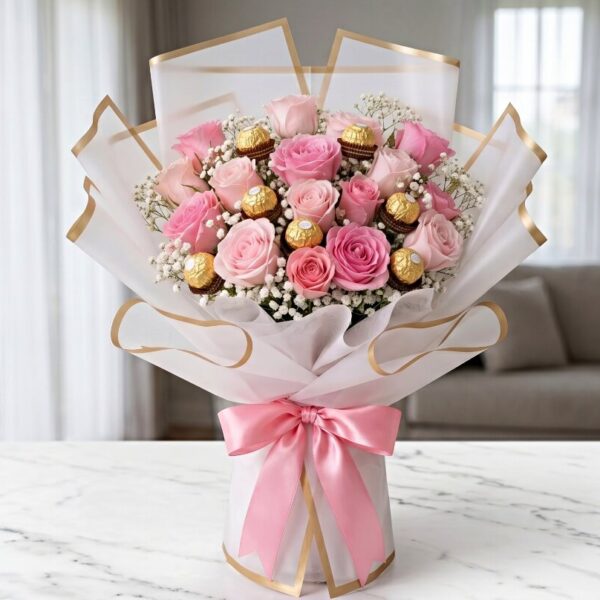 Blush & Gold Romance Bouquet